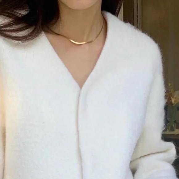 “18” GOLD HERRINGBONE SNAKE LINK CHAIN NECKLACE, NICE NECKLACE, CUTE NECKLACE - Picture 6 of 6